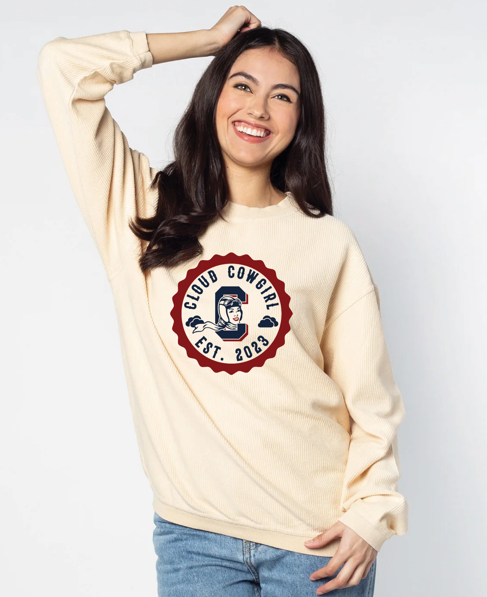 Tan Cloud Cowgirl Corded Crew